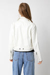 Laine Faux Leather Moto Jacket - White