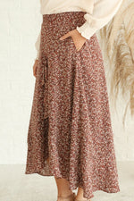 Ruth Front Ruffle Floral Maxi Skirt