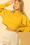 Janessa Mock Neck Crop Sweater - Honey Mustard