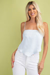 Kaia Satin Scarf Top- Sky Blue