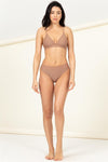 Vivianne Triangle High Waisted Bikini Set - Lt. Brown