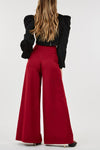 Becca High Waist Wide Leg Pants - Burgundy