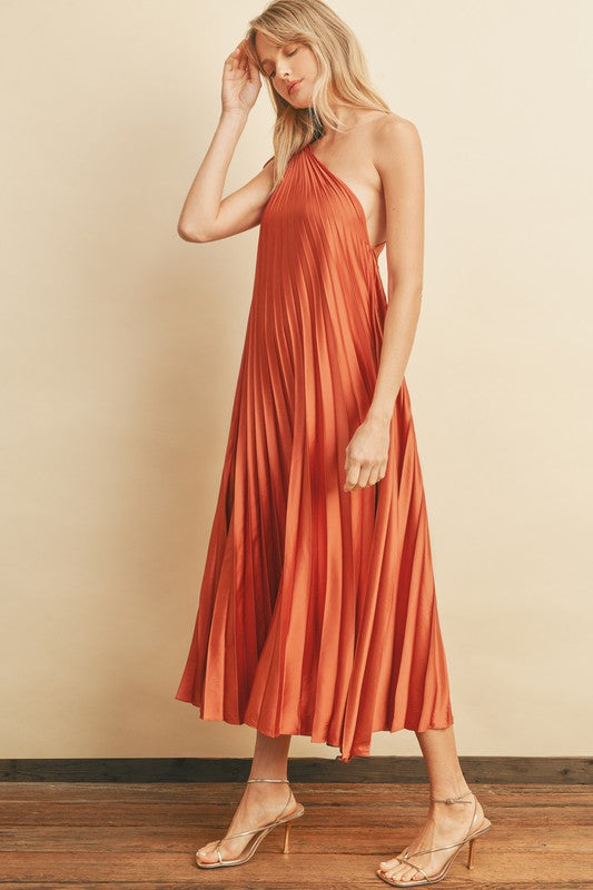 Cersei One Shoulder Maxi Dress - Orange