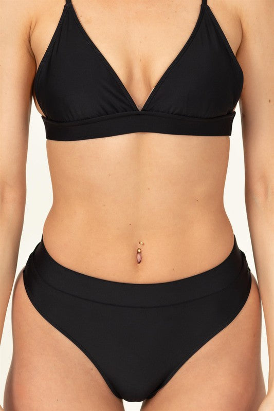 Vivianne Triangle High Waisted Bikini Set - Black – Girls Will Be Girls