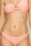 Meredith One Shoulder Two Piece Bikini Set - Rose