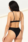Vivianne Triangle High Waisted Bikini Set - Black