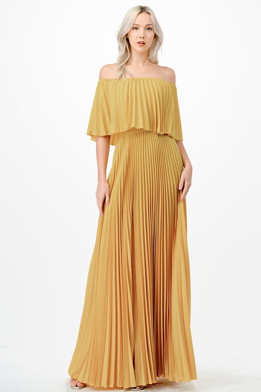 Women's The A&F Giselle Pleated Cutout Maxi Dress | Women's Clearance |  Abercrombie.com