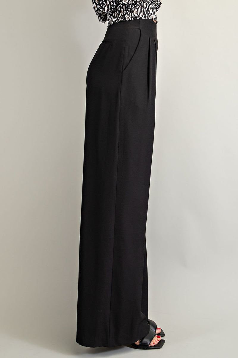 Mirelle High Waist Wide Leg Pant - Black