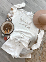 Beach Embroidered Spring Sweater  - Ivory