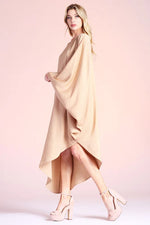 Nellie Asymmetrical One Shoulder Maxi Dress - Tan