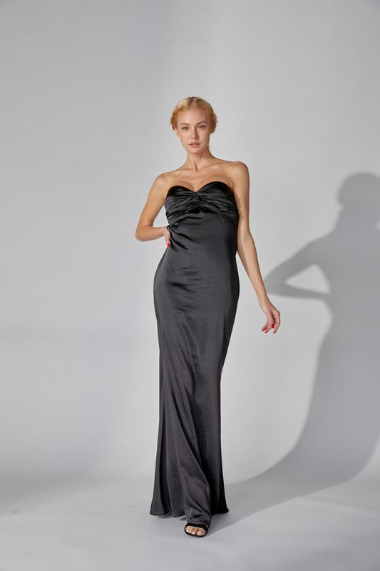 Elle Strapless Satin Maxi Dress - Black Girls Will Be Girls Elle Strapless Satin Maxi Dress - Black Girls Will Be Girls