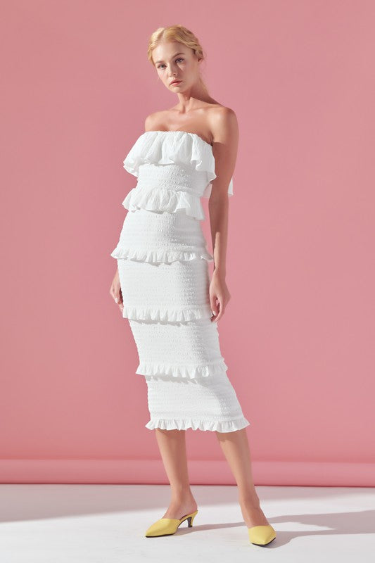 Fernanda Ruffle Detail Bodycon Dress