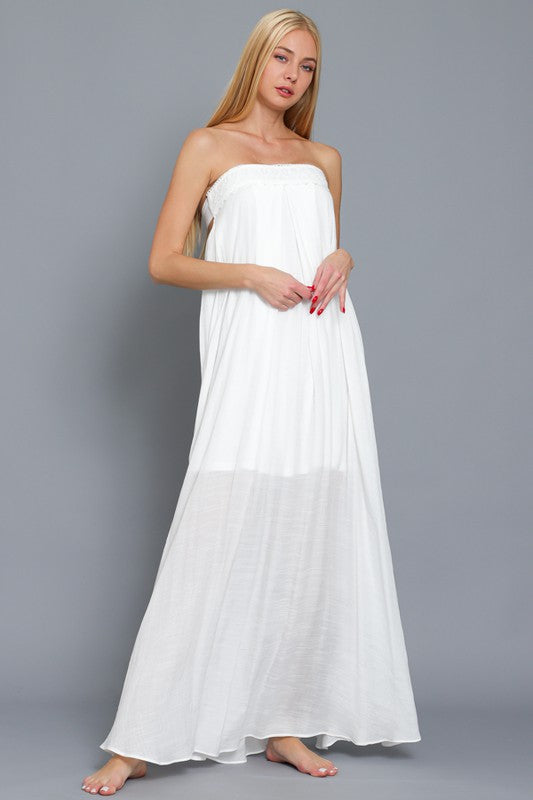 Monroe Strapless Linen Maxi Dress Girls Will Be Girls Monroe Strapless Linen Maxi Dress Girls Will Be Girls
