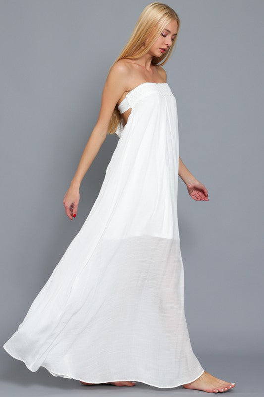 Monroe Strapless Linen Maxi Dress