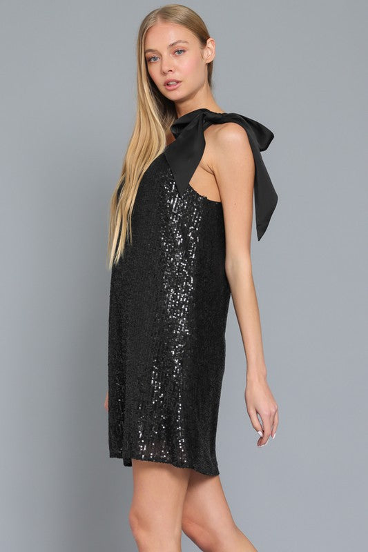 Christabel One Shoulder Sequin Mini Dress - Black Girls Will Be Girls Christabel One Shoulder Sequin Mini Dress - Black Girls Will Be Girls
