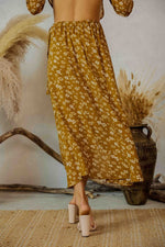 Macey High - Low Surplice Wrap Maxi Skirt - Golden Olive
