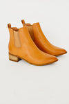 Tahlia Ankle Bootie with Low Wooden Heel - Camel