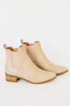 Tahlia Ankle Bootie with Low Wooden Heel - Taupe