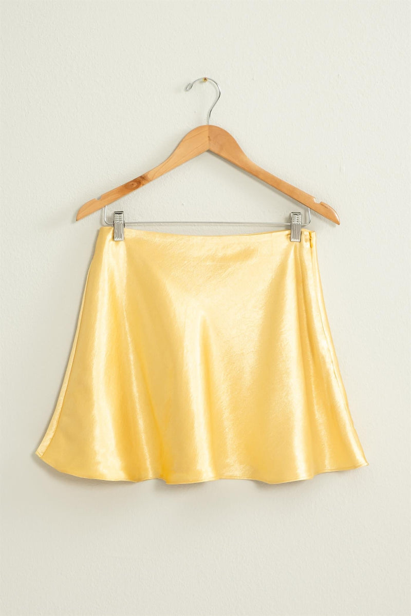 Valeria Satin Mini Skirt - Gold