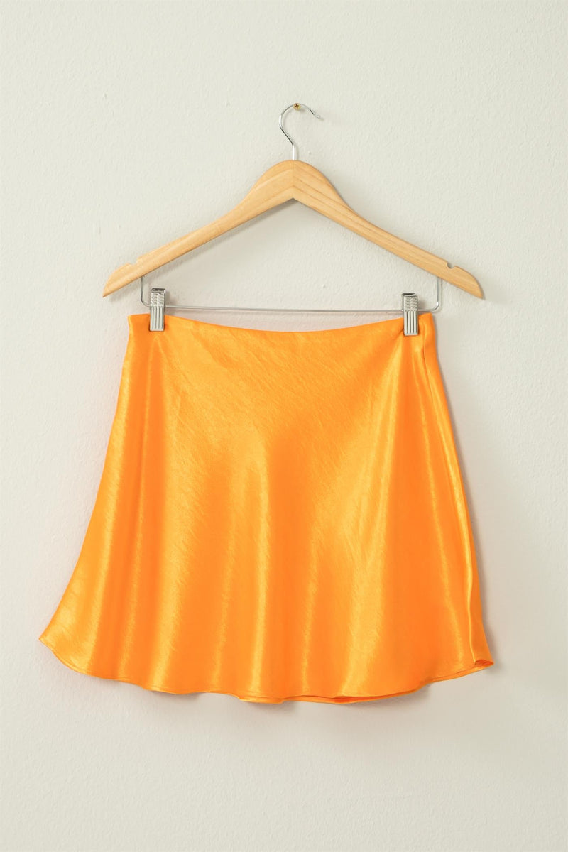 Valeria Satin Mini Skirt - Mandarin