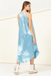 Etana Satin Halter Midi Dress - Blue