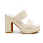 Matisse Gem Raffia Platform Heel Shoe - White