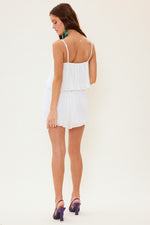 Michelle Pleated Tiered Flowy Romper