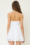 Micola Strapless Bustier Lace Mini Romper / Dress - White
