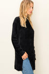 Ezira Sweater Tunic Slit On Side - Black