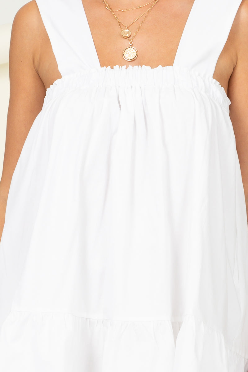 Jamaica Babydoll Mini Dress - White