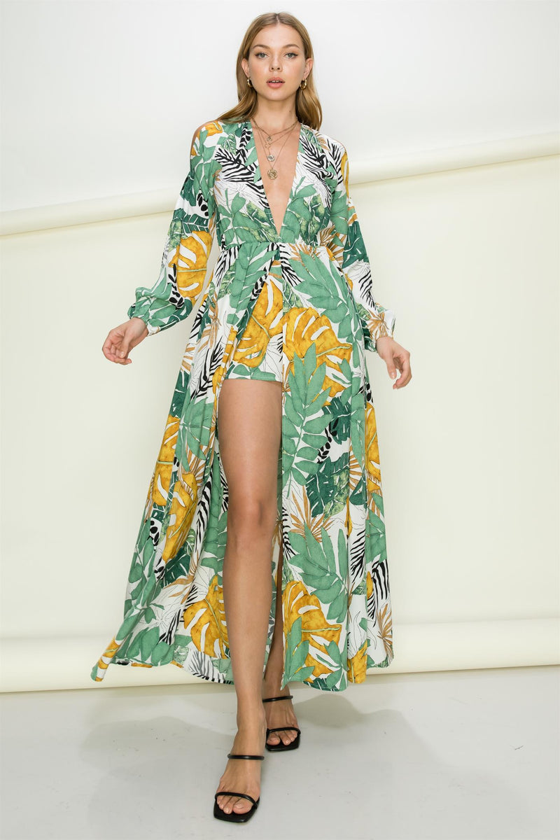 Tropical maxi romper Clearance
