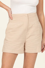 Tatum High Waisted Shorts - Khaki