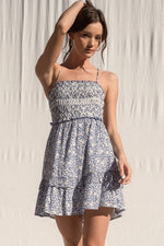 Anne Open Back Floral Smocked Mini Dress