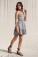 Anne Open Back Floral Smocked Mini Dress