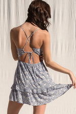 Anne Open Back Floral Smocked Mini Dress