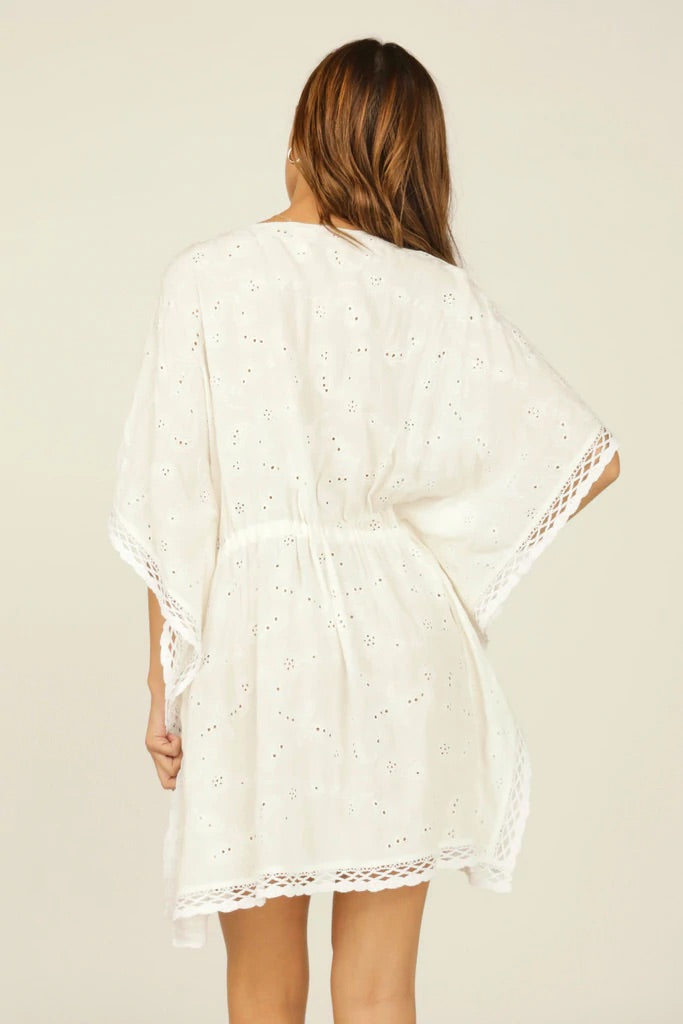 Carly Paisley Printed Embroidered Coverup