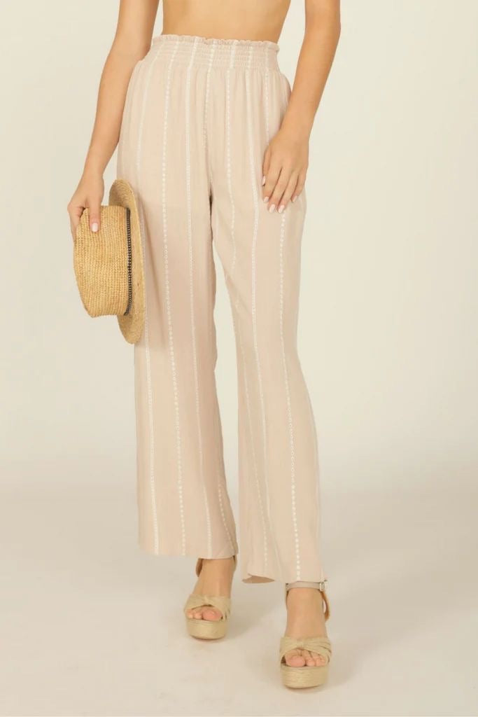 Dancia Smocked Embroidered Wide Leg Pants ( See Matching Top )
