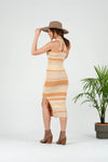 Salima Sleeveless Stripe Knit Midi Dress