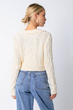 Floriane Cable Knit Collared Sweater