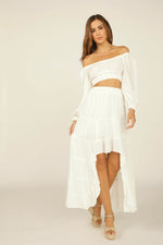 Rosaline Hi-Lo Maxi Skirt - White