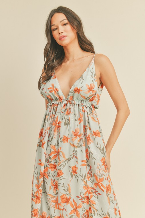 Brynleigh Plunge V-Neck Floral Maxi Dress – Girls Will Be Girls