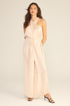 Nora Satin Twist Halter Jumpsuit