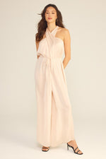 Nora Satin Twist Halter Jumpsuit