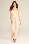 Nora Satin Twist Halter Jumpsuit