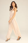Nora Satin Twist Halter Jumpsuit