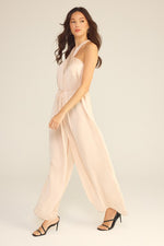 Nora Satin Twist Halter Jumpsuit