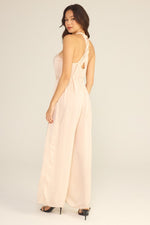 Nora Satin Twist Halter Jumpsuit