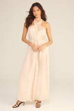 Nora Satin Twist Halter Jumpsuit