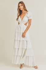 Anella Eyelet Embroidered Tiered Maxi Dress