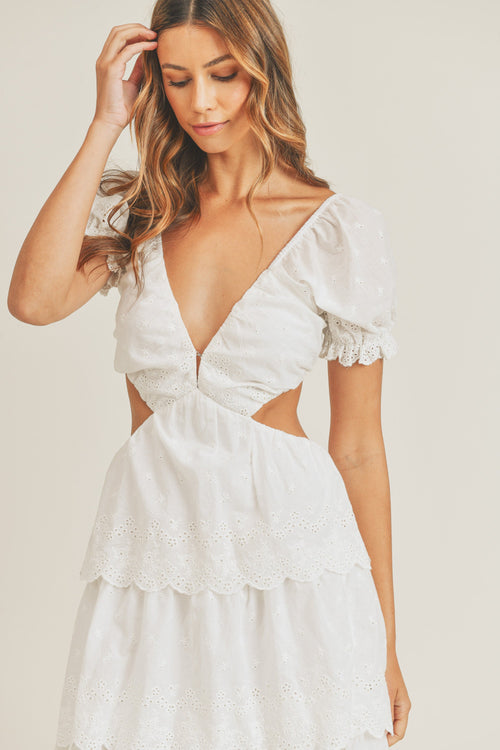 Anella Eyelet Embroidered Tiered Maxi Dress